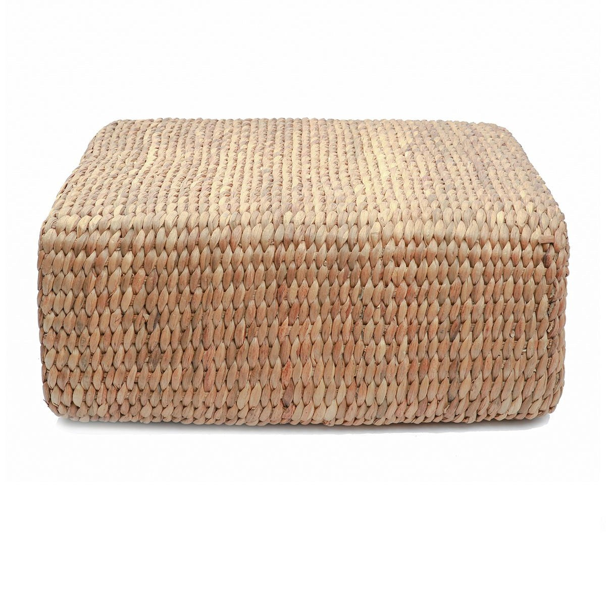 Woven pouffe on a white background
