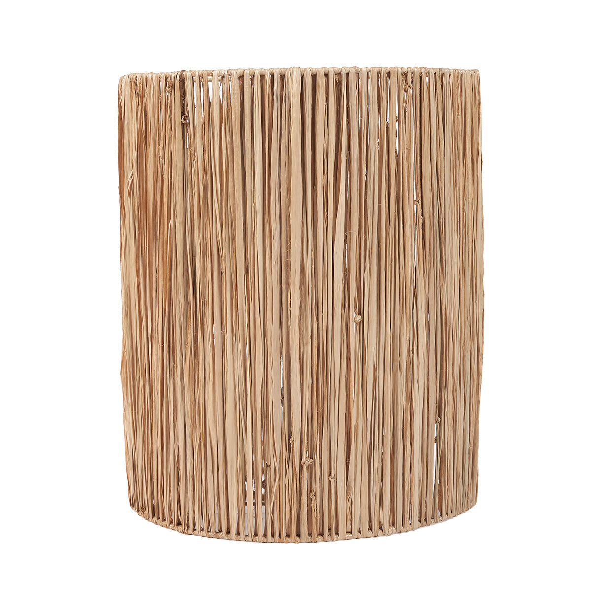 Cylindrical woven wall applique on a white background