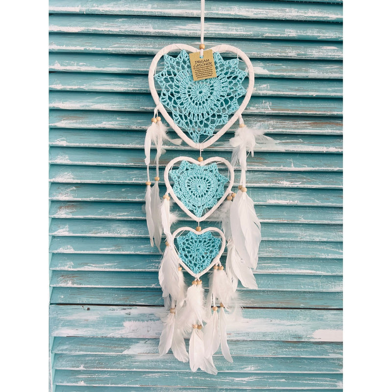 Dreamcatcher  - Heart Triple Aqua