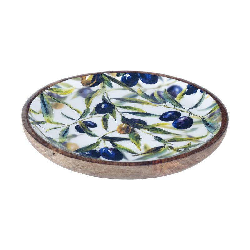 Wooden Olives Plate Large
