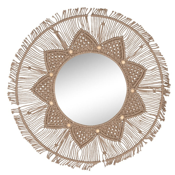 Wall Mirror Macrame Natural