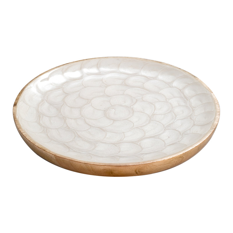 Wooden Plate White Small