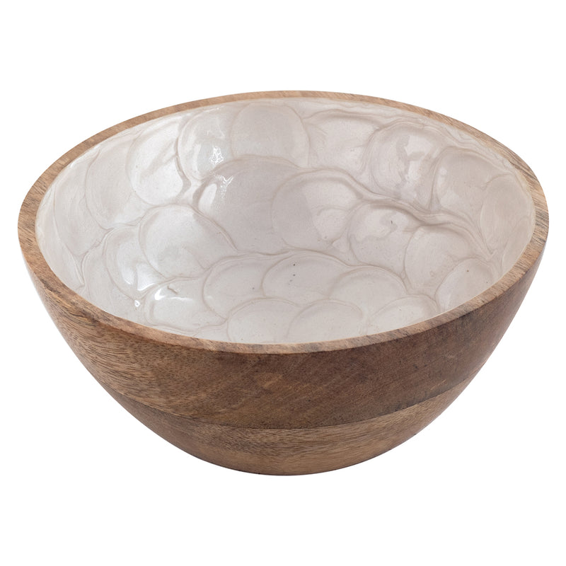 Wooden Bowl White Medium