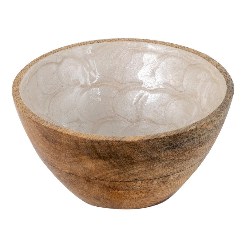 Wooden Bowl White Small