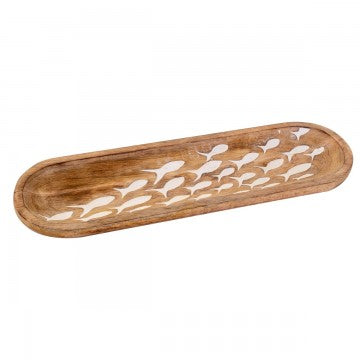 Wooden Fishes Tray Oval