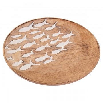 Wooden Fishes Plate Large