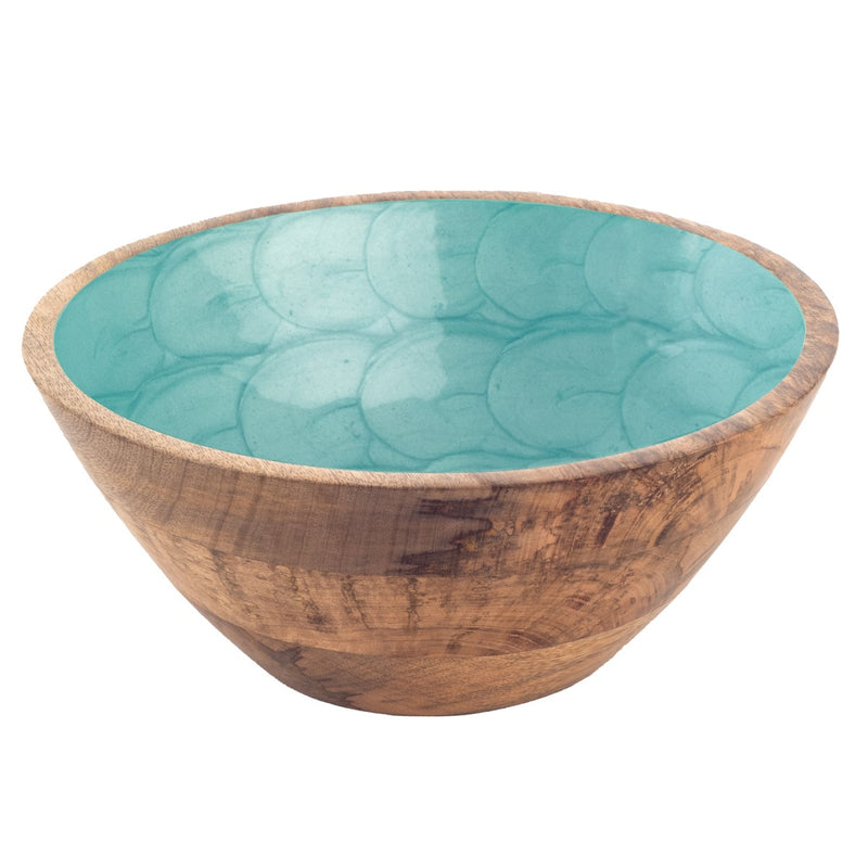 Wooden Bowl Aqua - Small