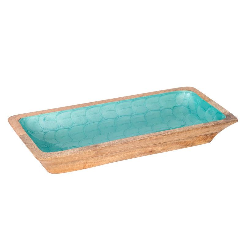 Wooden Tray Aqua - Small