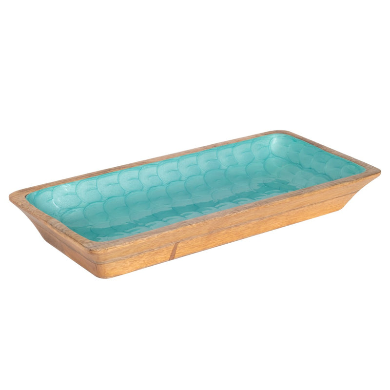 Wooden Tray Aqua - Large