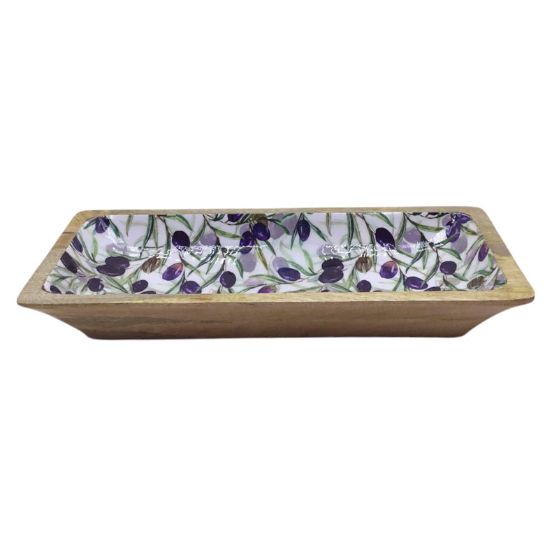 Wooden Olives Tray Rectangle Large