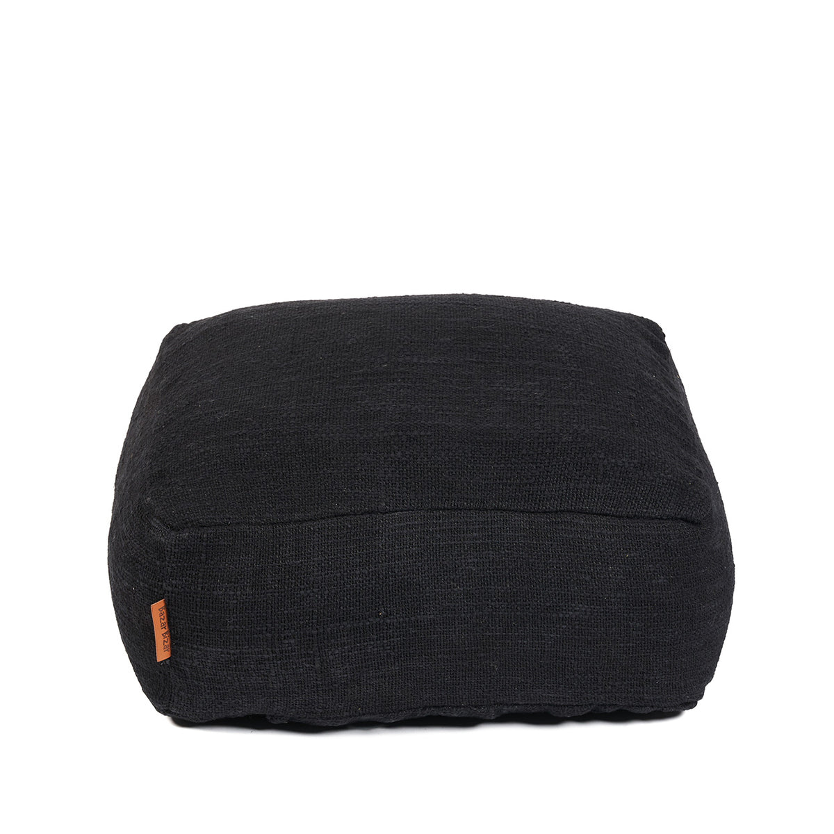 Black pouffe on a white background