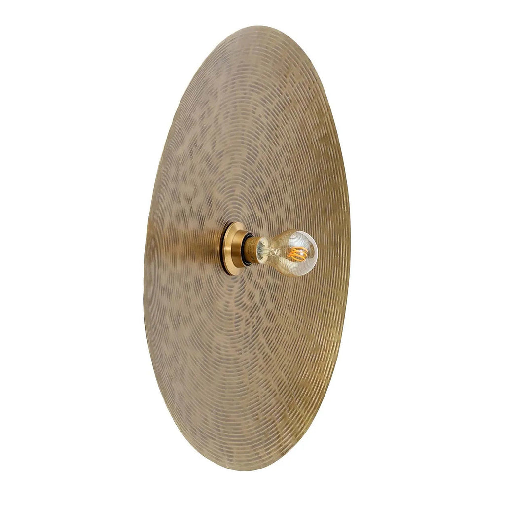 Brass wall lamp on a white background